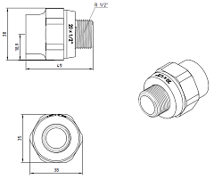 Соединитель PP-R с переходом на наружную резьбу, Valtec VTp.701.0.02004, 20х1/2"