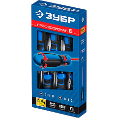 Набор отверток Зубр Профессионал - 6 шт (SL/PH)