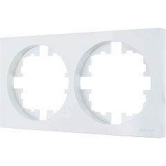 Рамка 2-местная квадратная Lezard Osen, белая, 743-0200-147