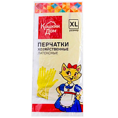 Перчатки хозяйственные латексные Кошкин дом, размер XL, 30-05-004