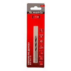 Сверло по дереву (4x75 мм; цилиндрический хвостовик) Matrix 70202