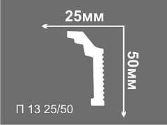 Плинтус потолочный 2 м П13 25/50