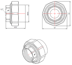 Соединитель PP-R разъемный с переходом на внутреннюю резьбу, Valtec VTp.762.03206, 32х1"