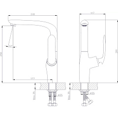 Смеситель для кухни Rush Island одноручный с поворотным изливом, хром (арт. IS6535-22)