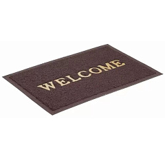 Коврик флокированный Spongy Welcome, 60х90 см, коричневый, 38-452