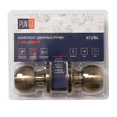 Ручка защелка Punto DK672/BL AB-BK (фик.) бронза