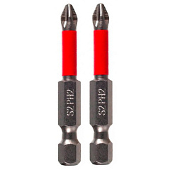 Биты, Ph2-50 мм, 1/4&quot;, Quadro Torsion, S2, 410250-2 (2 шт/карта)