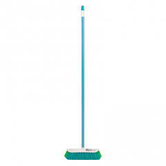 Щетка пластмассовая для подметания пола с комбинированной щетиной, 27 см, с черенком 120 см, Home Palisad