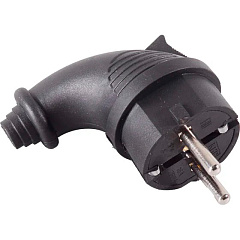 Вилка угловая Вихрь с заземлением, каучук, IP44, 16А, 250В, 73/12/1/4