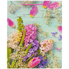 Пакет подарочный (1 штука) 26x13x32 см, Золотая сказка Spring Flowers, глиттер, розовый, 608247