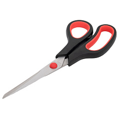 Ножницы 195 мм, резиновые вставки, черно-красные, Staff Eco 238945