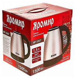 Чайник электрический Яромир, черный, 1500 Вт, 1,5 л