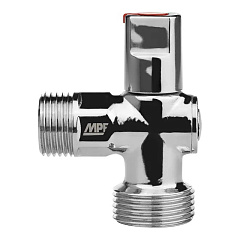Кран шаровой угловой для бытовой техники, ручка сверху, хромированная латунь, наружная-наружная резьба, MPF (MasterProf) ИС.081200, 1/2"х3/4"