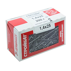 Гвозди строительные черные Стройбат, 1,4х25 мм (0,2 кг)