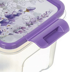 Контейнер пищевой пластик, прямоугольный, Полимербыт Lavender, 1,1 л, 16,5х11,6х9,5 см