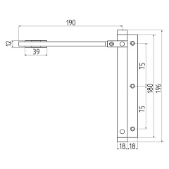 Доводчик дверной 102, межкомнатный, серебро, до 30 кг