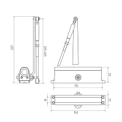 Доводчик Isparus 410, морозостойкий, серебро, от 15 до 60 кг