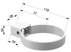 Хомут для крепления труб Docke STANDARD (Standart) пластиковый 80 мм, белый RAL 9003