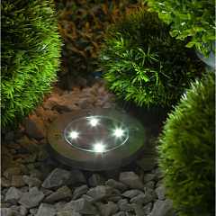 Светильник садовый на солнечной батарее ЭРА ERAST040-08, сталь, пластик, 13 см, Б0038502