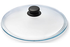 Крышка стеклянная литая для посуды с пластиковой кнопкой TM Appetite HSD24L, 24 см