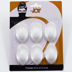 Крючки самоклеящиеся, пластиковые, белый, 6 шт