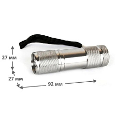 Фонарь светодиодный 3ХR03, 9LED алюминий, металлик, Ultraflash 7903