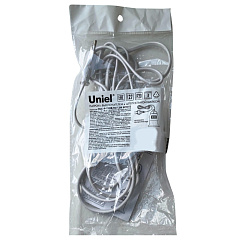 Патрон подвесной с выключателем со шнуром и штепсельной вилкой Uniel, Е27, белый, 3 м