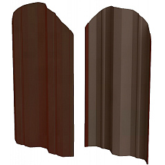 Евроштакетник М-образный фигурный, односторонний, шоколадно-коричневый (RAL 8017), 112х1800 мм
