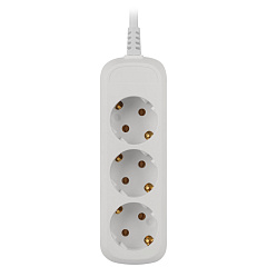 Удлинитель бытовой с заземлением Эра, Greenline, 3 гнезда, ПВС 3x1, 16A/3500Вт, 1,5 м
