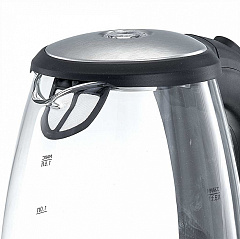 Чайник электрический Delta, стекло, черный, 2200 Вт, 1,5 л