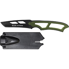 Туристический нож Ecos, EX-SW-B01G, со свистком, в ножнах, зеленый