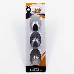 Крючки самоклеящиеся, нержавеющая сталь, овал, 3 шт