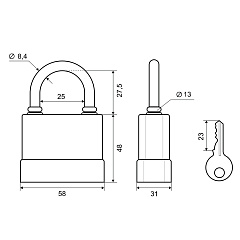 Замок навесной Palladium, всепогодный, 907WP-50