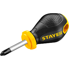 Отвертка крестовая Stayer, двухкомпонентная рукоятка, магнитный наконечник, PH2x38 мм