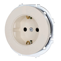 Розетка 1-местная с заземлением Lezard Osen, слоновая кость, 743-9088-124B