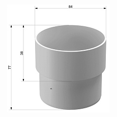 Муфта соединительная Docke STANDARD (Standart)  пластиковая 80 мм, белая RAL 9003