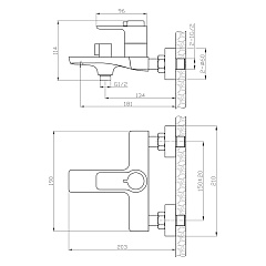 Термостатический смеситель для ванной и душа с коротким изливом, одноручный, Rossinka RS50-31
