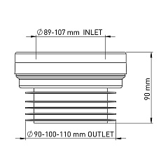 Соединитель для унитаза прямой NOVA, d 110 мм, 7150