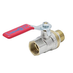 Кран шаровой латунный, ручка рычаг, внутренняя-наружная резьба, Aquasfera Euro 109-0414, PN40, 1/2"