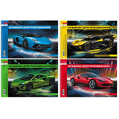 Альбом для рисования Автопанорама, 4 дизайна, А4, 40 листов