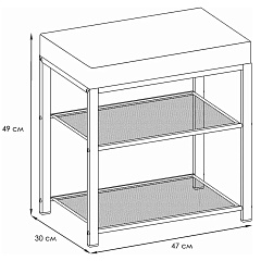 Банкетка "Торонто 13S" цвет каркаса графит, цвет сиденья серый, БТ13СГрС