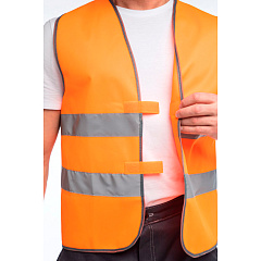 Жилет сигнальный флуоресцентный арт. J02 с СОП, оранжевый, р. (XL) 104-108/170-188