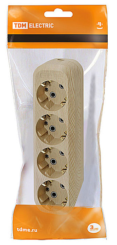 Колодка TDM 4 гнезда, с заземлением "сосна"
