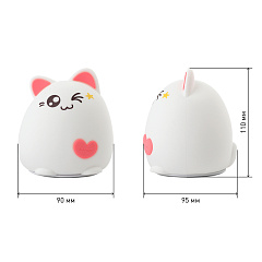 Ночник-светильник светодиодный на батарейках мягкий силиконовый Эра NLED-413-1W-P