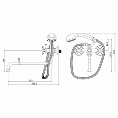Смеситель для ванны Lemark Promotion LM6051C с круглым изливом 300 мм, хром