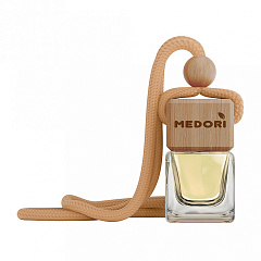 Ароматизатор автомобильный подвесной "Бутылочка" Medori, с пробником аромата, черный лед