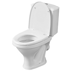 Унитаз-компакт Santeri Вест, косой выпуск, 1 режим, сиденье пластик