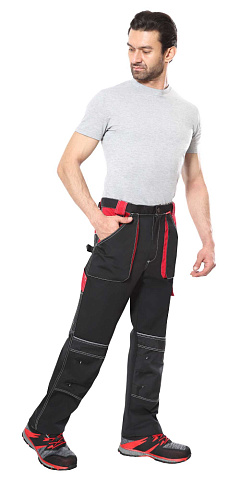 Брюки Сириус-Агат, черный с красным (малиновым), р. 88-92/170-176