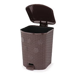 Контейнер для мусора "Плетенка", с педалью, венге, 12 л
