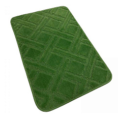 Коврик для ванной комнаты HYP24004 Клетка, оливковый, 40х60 см